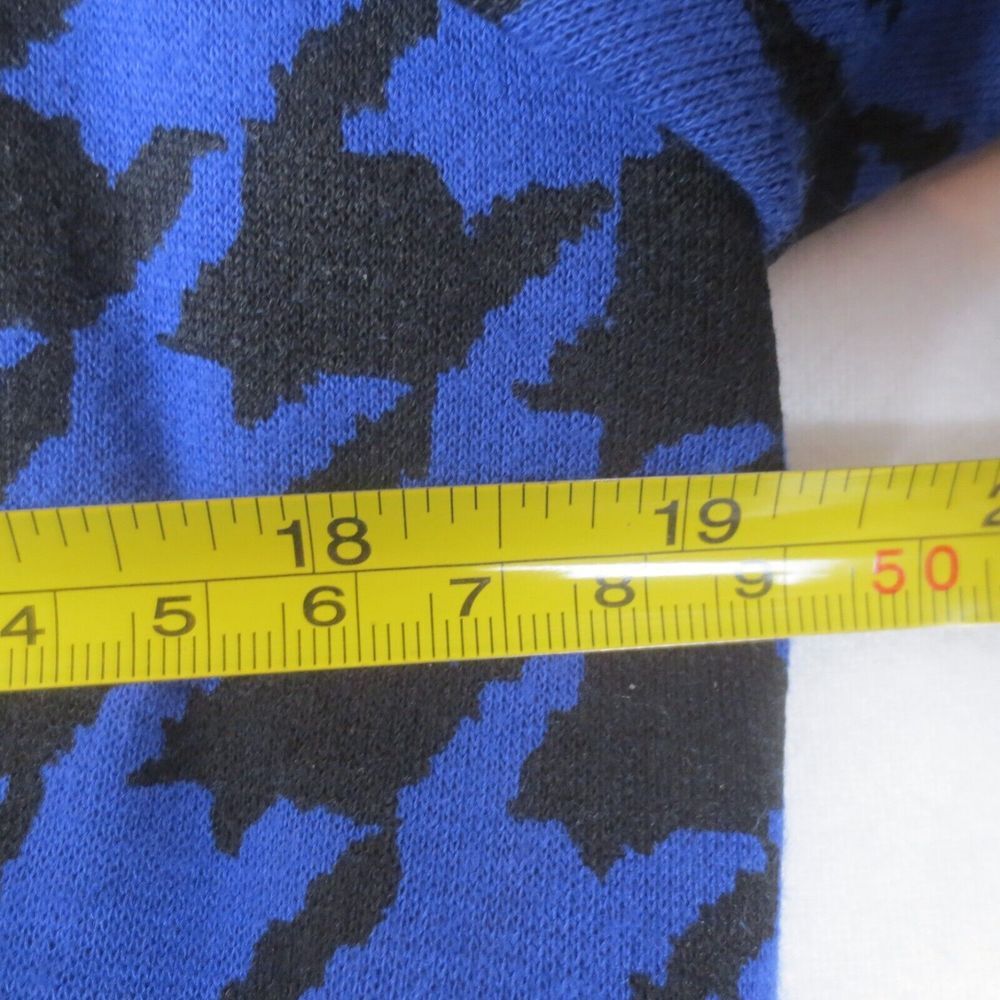 Isabella DeMarco Dress Womens 10 Black Blue Houndstooth Knit‎ Shift 3/4 Sleeve - Picture 5 of 9